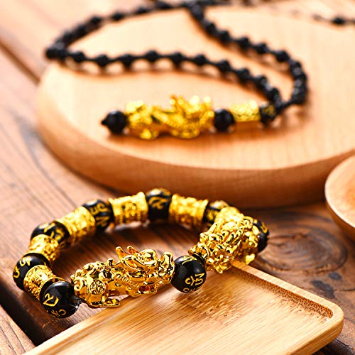 4 Piece Feng Shui Pi Xiu Pi Yao Bracelet Necklace Set