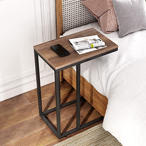 C Shaped End Table for Sofa Couch & Bed