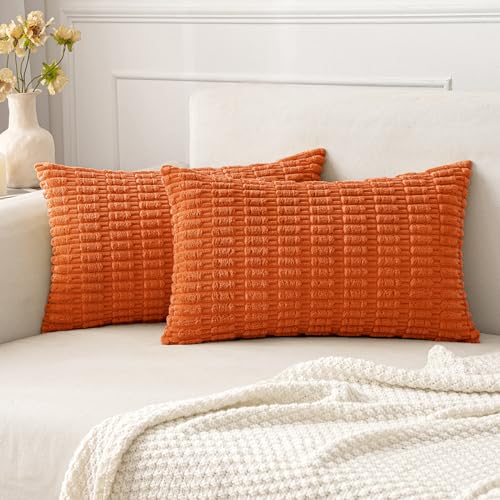 Pack of 2 Decorative Fall Throw Pillow Covers 18x18 Inch Pillow for Sofa Living Room Couch Bed
