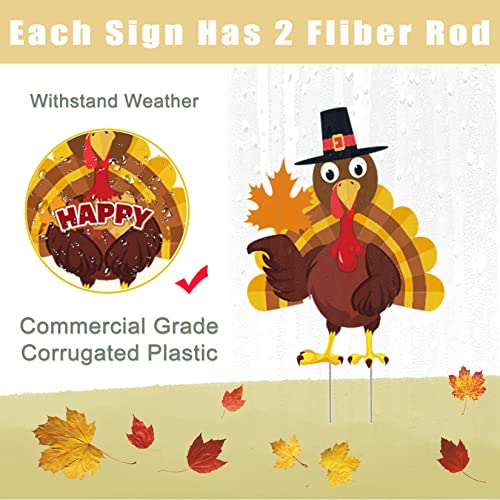 Thanksgiving Yard Decorations -11Pcs Thanksgiving Turkey Yard Signs