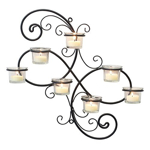 Decorative Black  Tea Light Candle Holder Hanging Wall Scone Decor