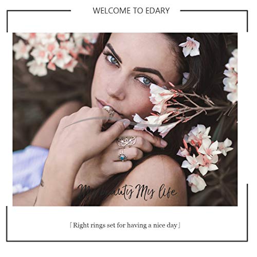 Vintage Ring Set Carved Knuckle Crystal Rings Set Gold Stackable Midi Rings Finger Jewelry for Women