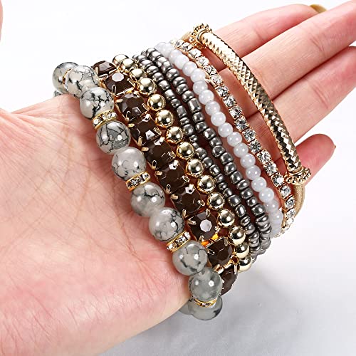 4 Sets Multilayer Stackable BOHO Bracelets for Women