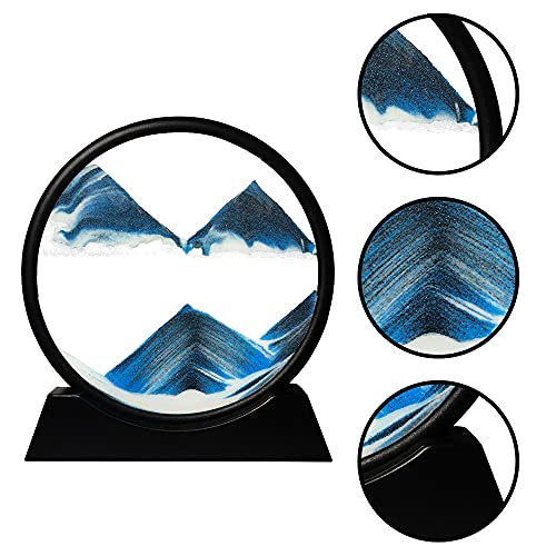 3D Moving Sand Art Sandscapes in Motion Round Glass 7"