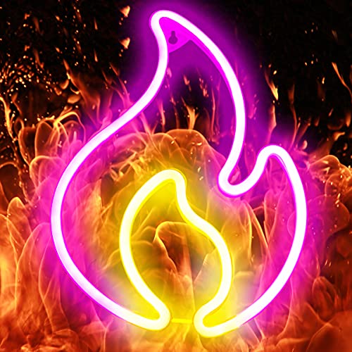 Flame Neon Sign for Bedroom Wall Decoation