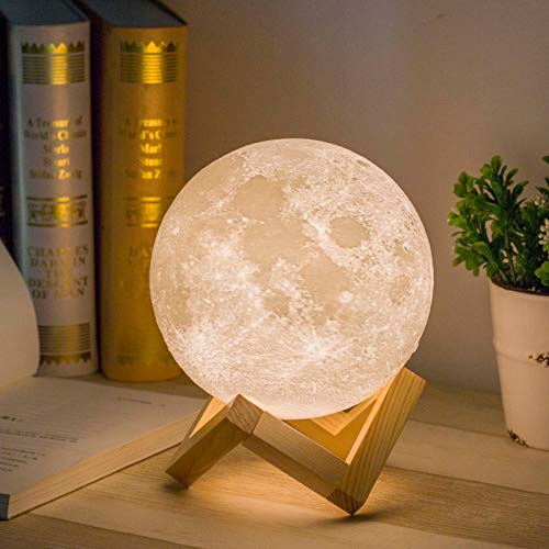 Moon Lamp Night Light  USB Charging & Touch Control Brightness Warm & Cool White