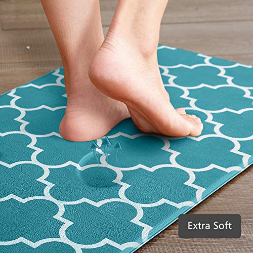 [2 PCS] Cushioned Anti-Fatigue Kitchen Rug, Waterproof Non-Slip