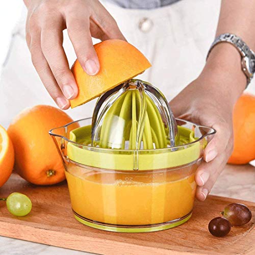 Citrus Lemon Orange Juicer Manual Hand Squeezer w/ Built-in Measuring Cup & Grater