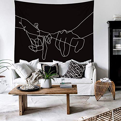 Black & White Pinky Promise Tapestry