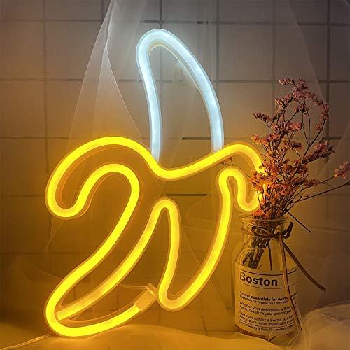 Banana Neon Light 11.22"x7.68" inch LED Neon Lights for Wall Decoration