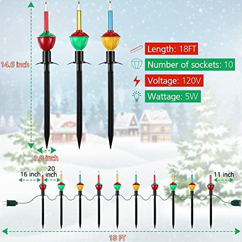 10 Bubble 18 Feet Christmas Pathway Lights Decoration