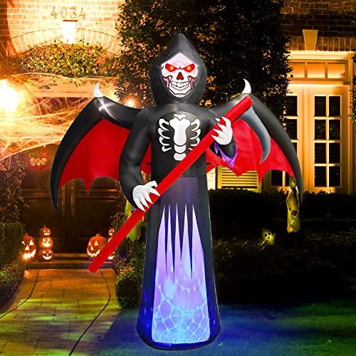 8.3FT Halloween Inflatables Scythe Ghost Reaper w/ LEDs