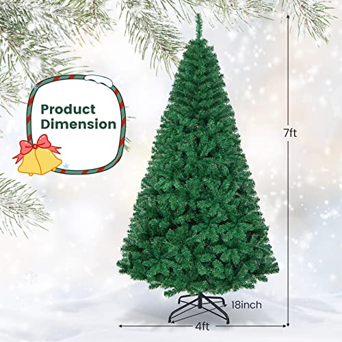Artificial, Xmas Pine Easy Assembly, Christmas Tree with Solid Metal Legs, Idea for Indoor and Outdoor Holiday