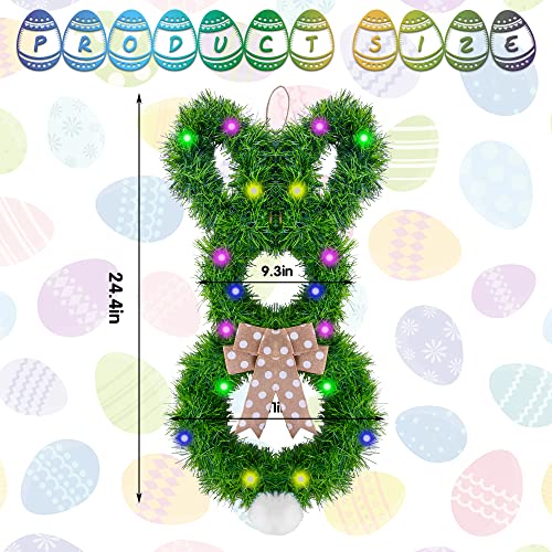 Easter Led Lighted Bunny Wreath 24.4 Inch