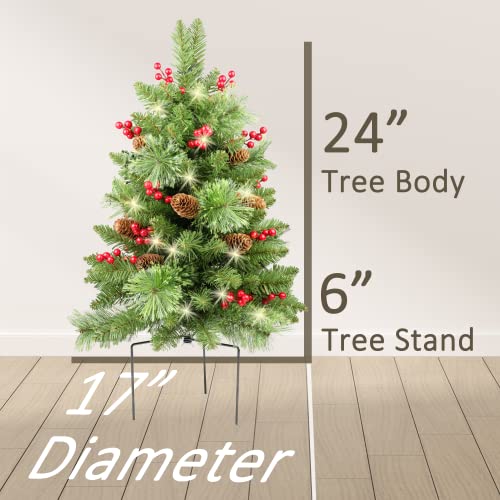 30 inch Prelit 2 Set Pathway Porch Christmas Trees