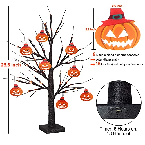 2FT 48 LED Black Halloween Tree for Home Decoration