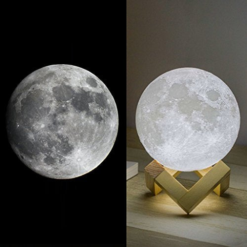 Moon Lamp Night Light  USB Charging & Touch Control Brightness Warm & Cool White