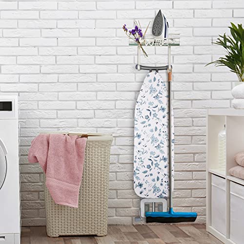 Meat Wall Mount Ironing Board Hanger w/ Removable Hooks