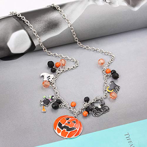 Halloween Spider Pendant Necklace Skull Bat Charms Necklace Party Ghost Chain Choker Necklaces