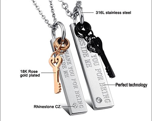 Matching Couples Necklace Titanium Stainless Steel