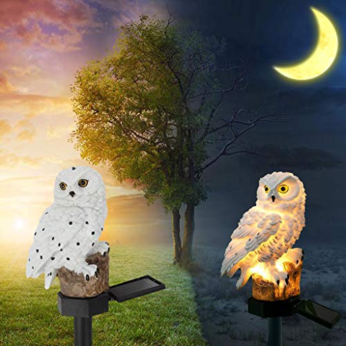 Solar LED LIghts Decorative Resin Owl Solar w/ Stake