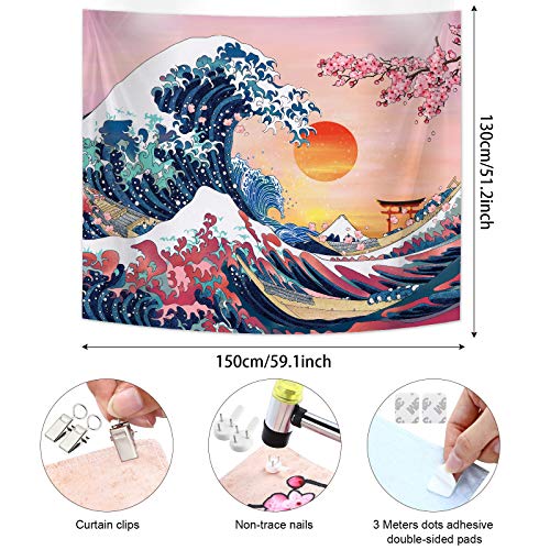 The Great Wave Japanese Ocean Wave Tapestry Wall Decorations