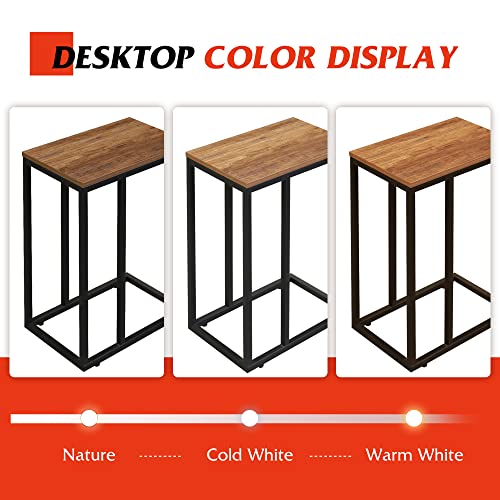 C Shaped End Table for Sofa Couch & Bed