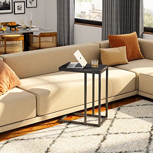 C Shaped End Table for Sofa Couch & Bed