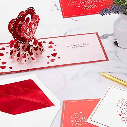 Hallmark Signature Wonder Pop Up Valentines Day Cards Assortment (4 Cards with Envelopes)