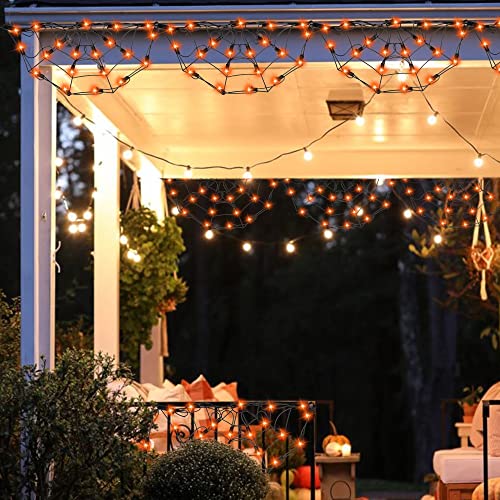 4.2FT Connectable  60 LED Halloween Spider Web String Lights Decoration