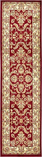 Traditional Oriental Classic Intricate Design Area Rug, 2 ft 7 x 10 ft, Red/Tan