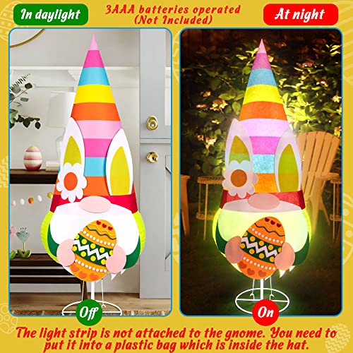 4Ft Easter Decorations w/ Lights- Collapsible Gnome