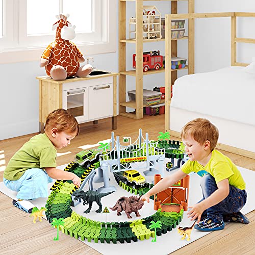 170 pcs Create A Dinosaur World Road Race-Flexible Track Playset