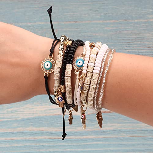 6 Set Bohemian Stretch Bracelets for Women