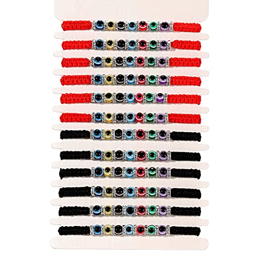 Colorful Evil Eye Bracelets Adjustable String knot Buckle Cross