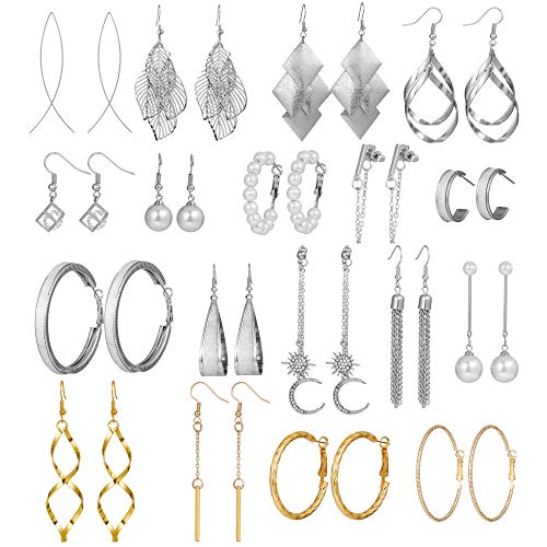 68 Fashion Dangle Earrings for Women (Gold and Silver)