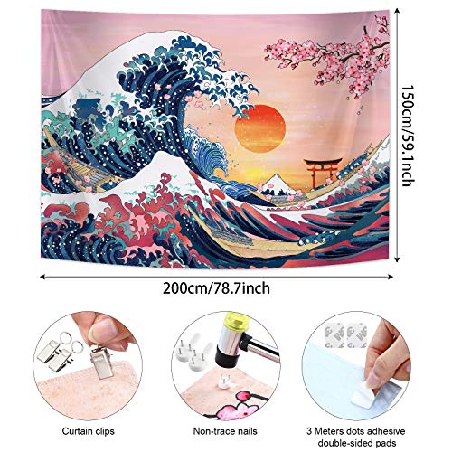 The Great Wave Japanese Ocean Wave Tapestry Wall Decorations