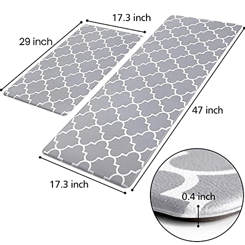 [2 PCS] Kitchen Cushioned Anti-Fatigue Floor Mat, Heavy Duty PVC Ergonomic