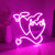 Pink Neon Sign  Heart Angel Demon for Wall Decoration