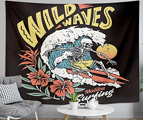 Surfing Skeleton Cool Wall Tapestry for Wall Decoration