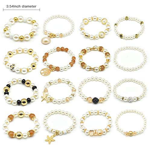 Pearl Charm Bracelet Set for Women