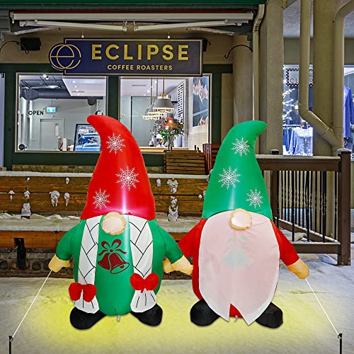 Inflatable Christmas Gnomes Couple w/ LEDs