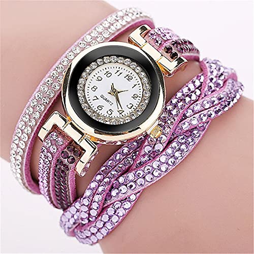 Fashion Rhinestone Watch Twine Bracelet for Women Luxury Quartz Wrist Watches(10 Pack)