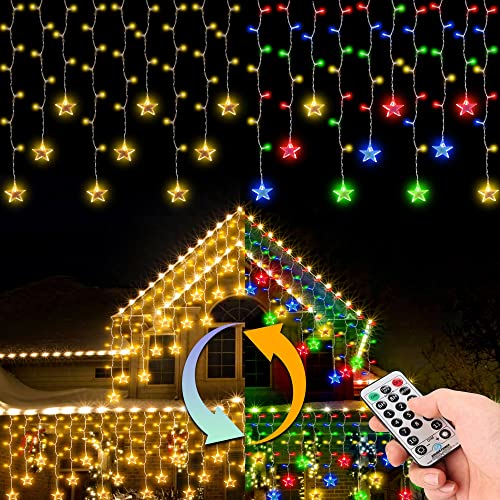 150 LED Icicle Christmas Lights w/ Stars