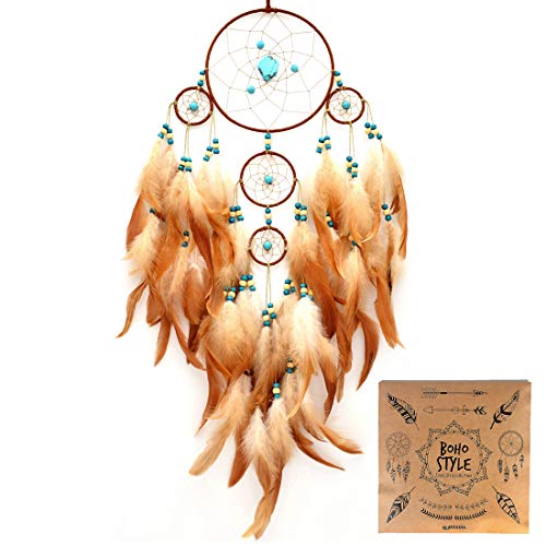 Large Traditional Dream Catchers w/Turquoise Hippie Witchy Room Decoration 23"