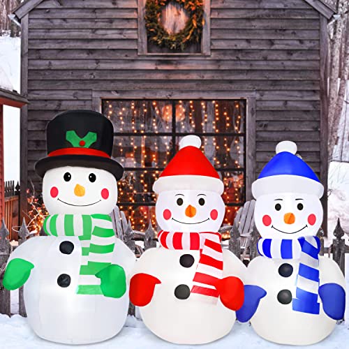 5.7FT Christmas  Snowman Family Inflatables Blow Up Yard Decoration