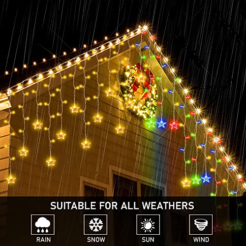 150 LED Icicle Christmas Lights w/ Stars