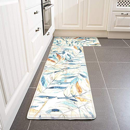 44x150cm Simple Solid Color Oil-proof Kitchen Floor Mat Long Strip