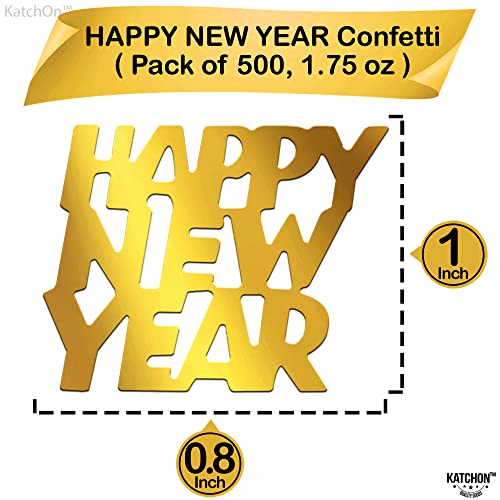 Gold 2022 Happy New Year Confetti - 1.8 Ounce | Shinny