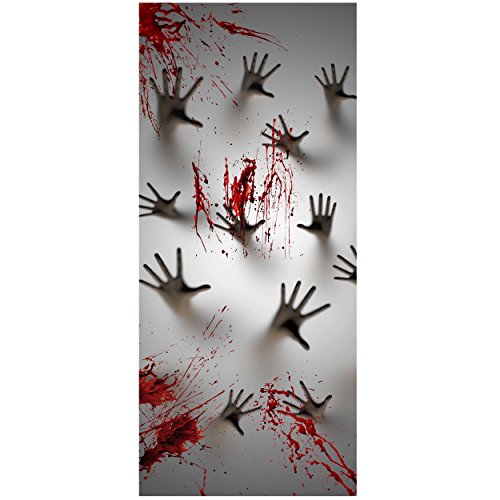 3D Design Scary Skeleton Door Cover for Halloween Skeleton Door, Window and Wall Cover